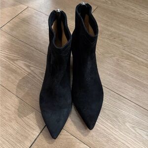 Pomme d'Or Black Suede Ankle Booties